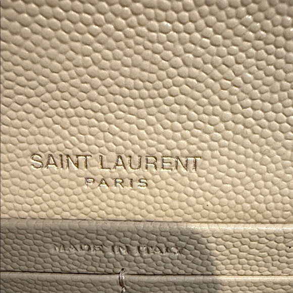 Saint Laurent Monogramme logo leather flap wallet dark beige - Picture 6 of 12